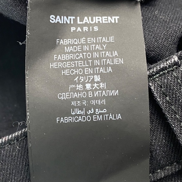 SAINT LAURENT Paris High-rise skinny jeans in Black Size 25 - Picture 11 of 16